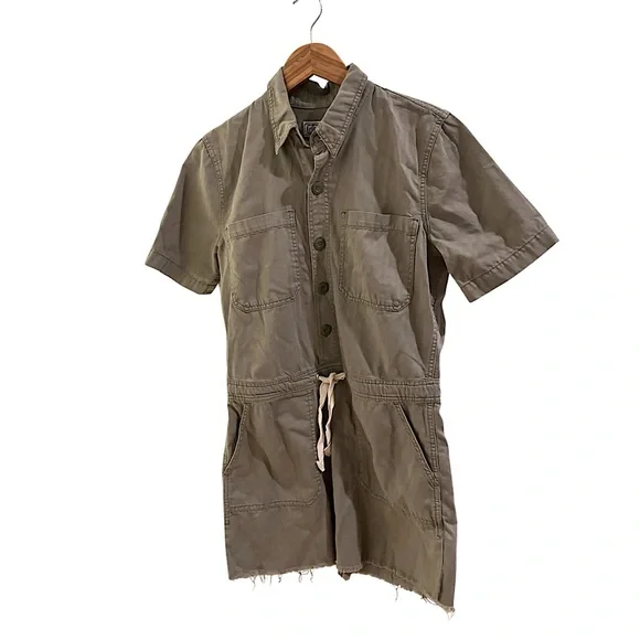 Lucky Brand Khaki Short Sleeve Button-Up Dress - Picture 2 of 5